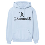 Basic Lacrosse with Lacrosse Player Icon on a Hoodie with a Black Graphic