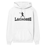 Basic Lacrosse with Lacrosse Player Icon on a Hoodie with a Black Graphic