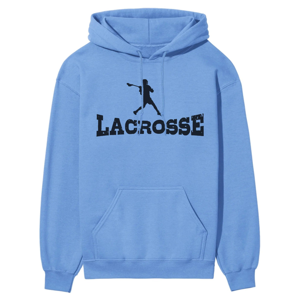 Basic Lacrosse with Lacrosse Player Icon on a Hoodie with a Black Graphic