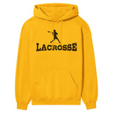 Basic Lacrosse with Lacrosse Player Icon on a Hoodie with a Black Graphic