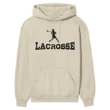 Basic Lacrosse with Lacrosse Player Icon on a Hoodie with a Black Graphic