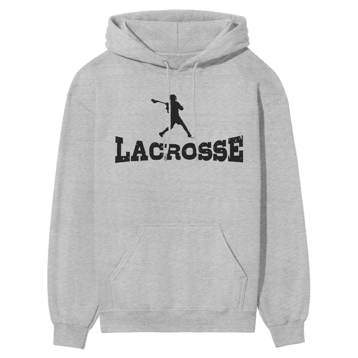 Basic Lacrosse with Lacrosse Player Icon on a Hoodie with a Black Graphic