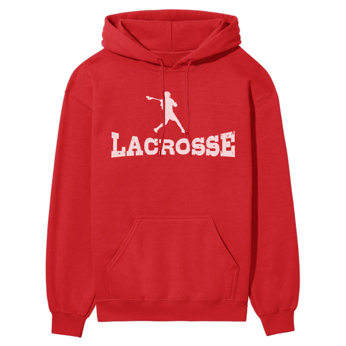 Basic Lacrosse with Lacrosse Player Icon on a Hoodie with a White Graphic