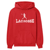 Basic Lacrosse with Lacrosse Player Icon on a Hoodie with a White Graphic