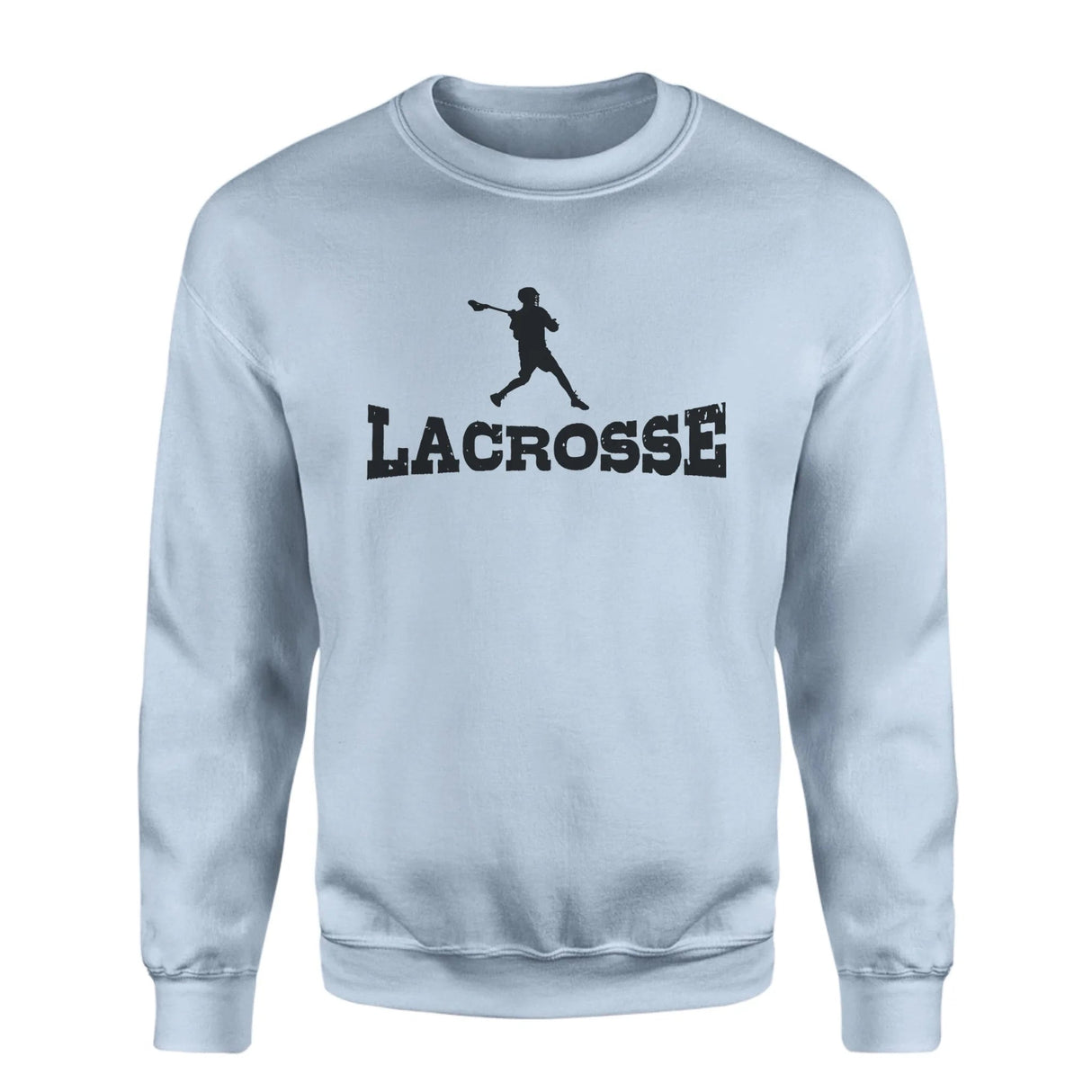 Basic Lacrosse with Lacrosse Player Icon on a Sweatshirt with a Black Graphic