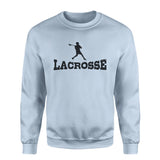 Basic Lacrosse with Lacrosse Player Icon on a Sweatshirt with a Black Graphic