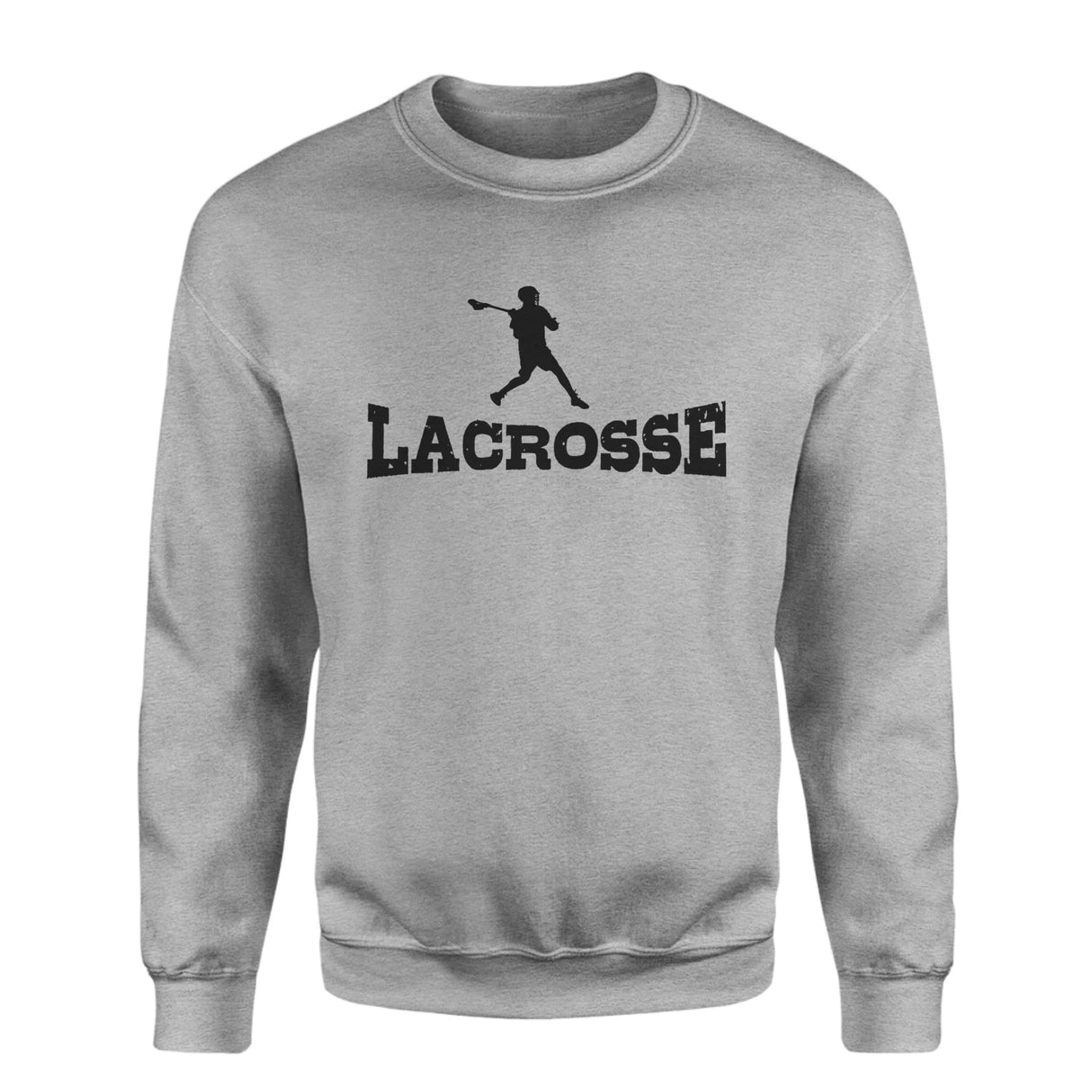 Basic Lacrosse with Lacrosse Player Icon on a Sweatshirt with a Black Graphic
