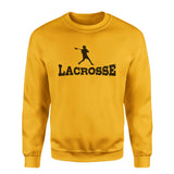 Basic Lacrosse with Lacrosse Player Icon on a Sweatshirt with a Black Graphic