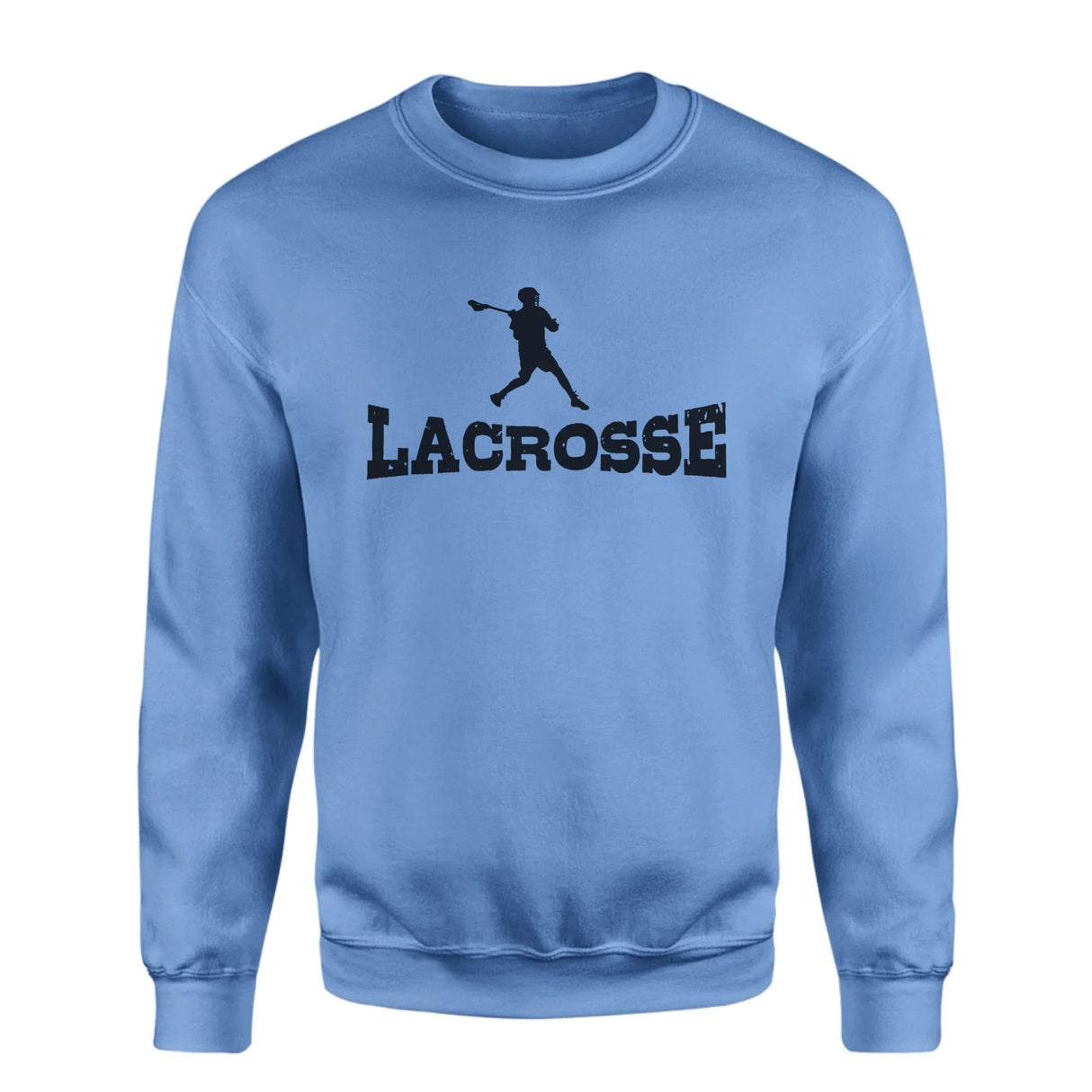 Basic Lacrosse with Lacrosse Player Icon on a Sweatshirt with a Black Graphic