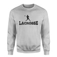 Basic Lacrosse with Lacrosse Player Icon on a Sweatshirt with a Black Graphic