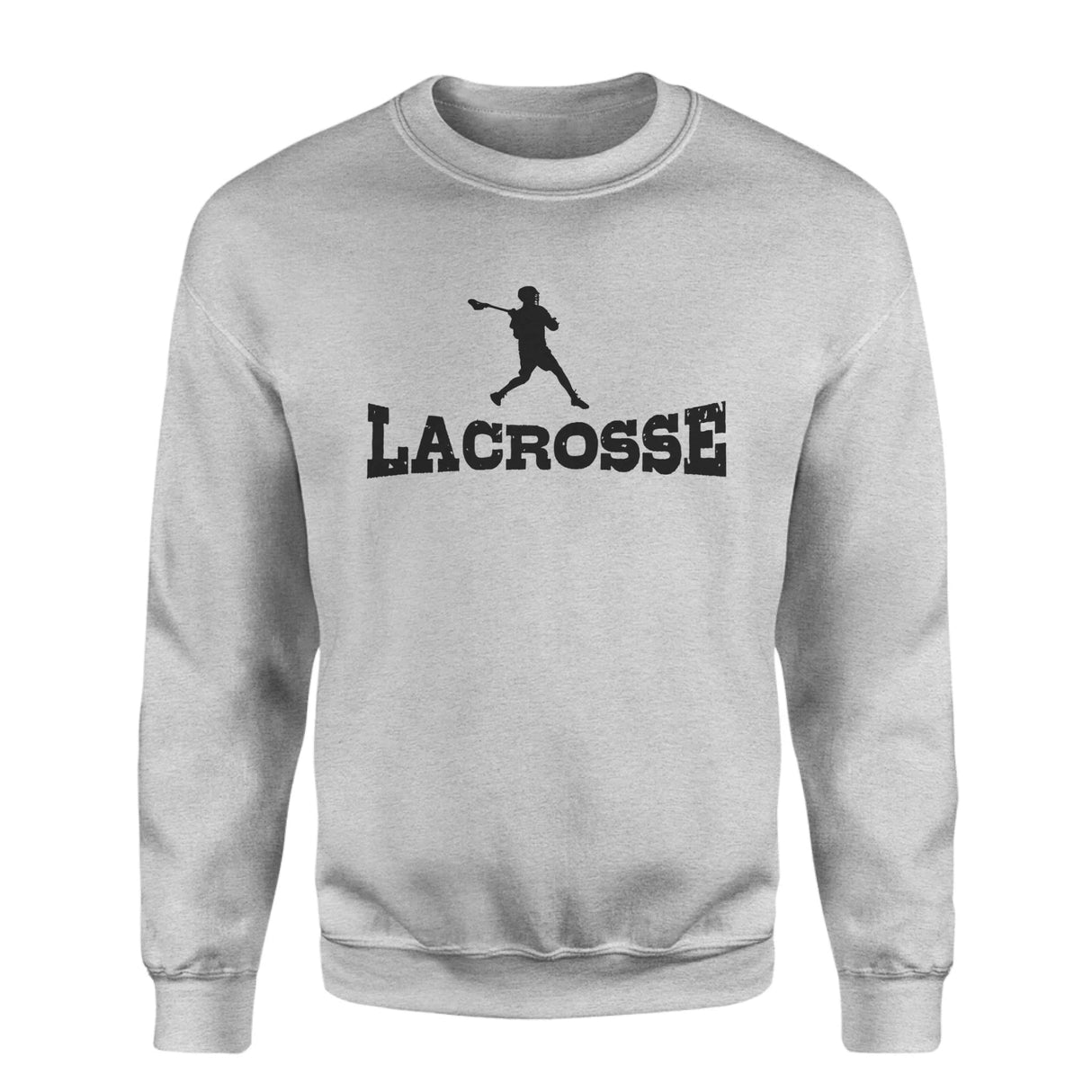 Basic Lacrosse with Lacrosse Player Icon on a Sweatshirt with a Black Graphic