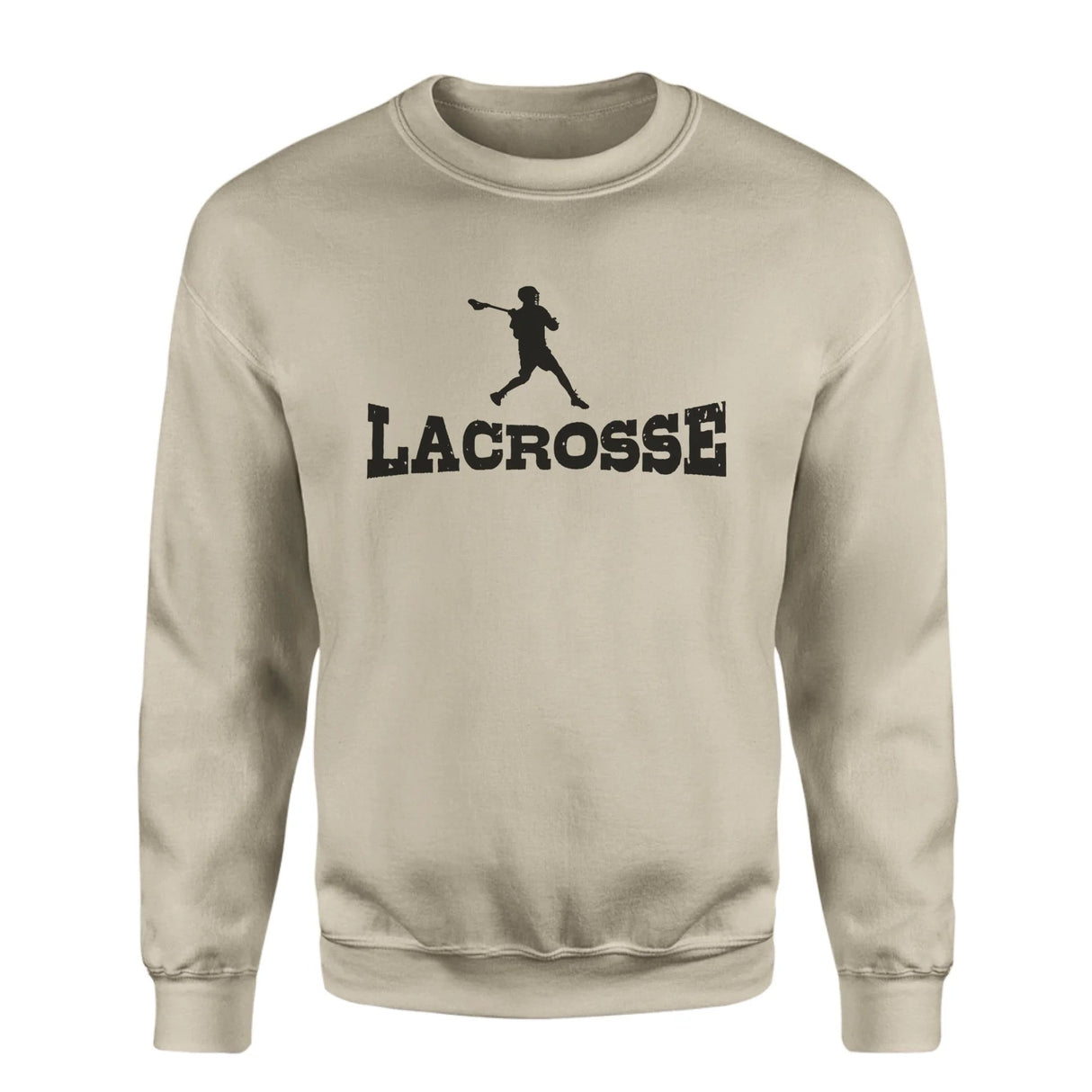 Basic Lacrosse with Lacrosse Player Icon on a Sweatshirt with a Black Graphic