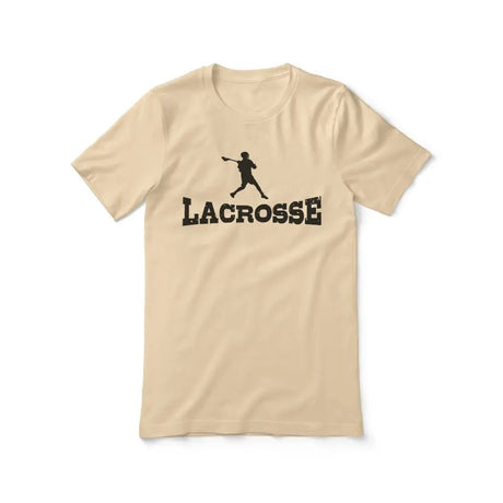 Basic Lacrosse with Lacrosse Player Icon on a Unisex T-Shirt with a Black Graphic