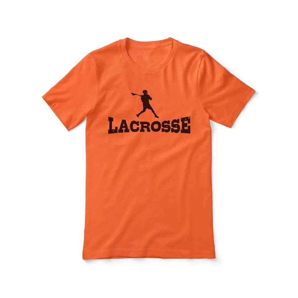 Basic Lacrosse with Lacrosse Player Icon on a Unisex T-Shirt with a Black Graphic