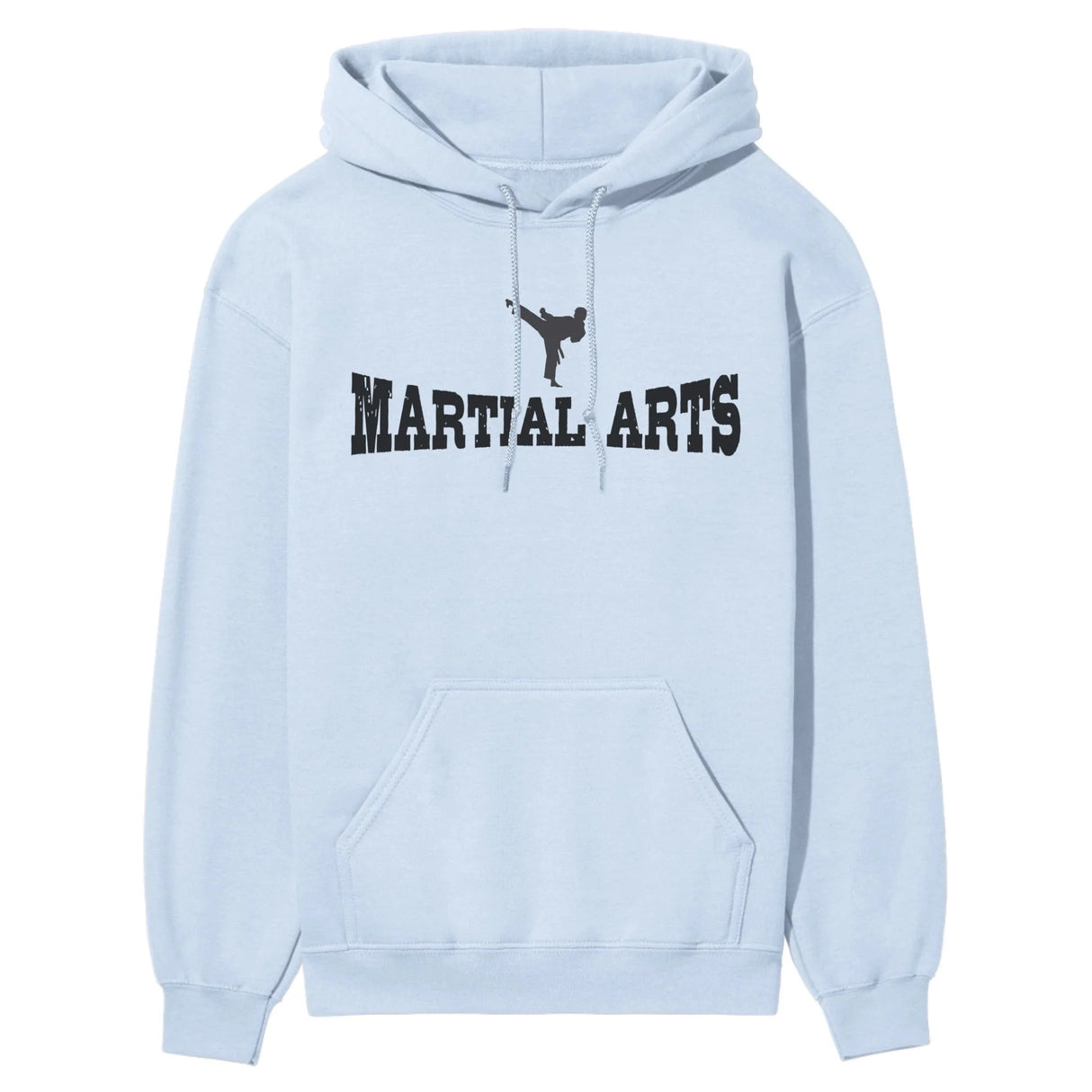 Basic Martial Arts with Martial Artist Icon on a Hoodie with a Black Graphic