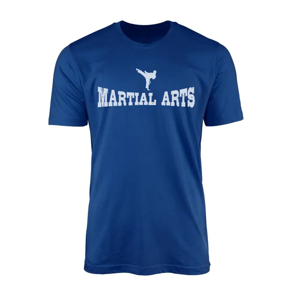 Basic Martial Arts with Martial Artist Icon on a Men's T-Shirt with a White Graphic