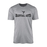 Basic Martial Arts with Martial Artist Icon on a Men's T-Shirt with a Black Graphic