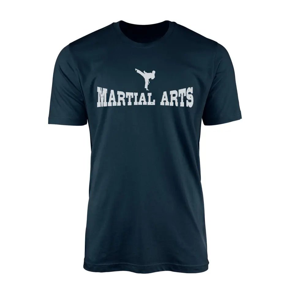 Basic Martial Arts with Martial Artist Icon on a Men's T-Shirt with a White Graphic