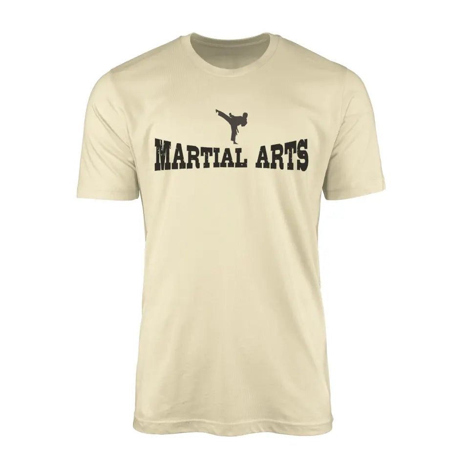 Basic Martial Arts with Martial Artist Icon on a Men's T-Shirt with a Black Graphic