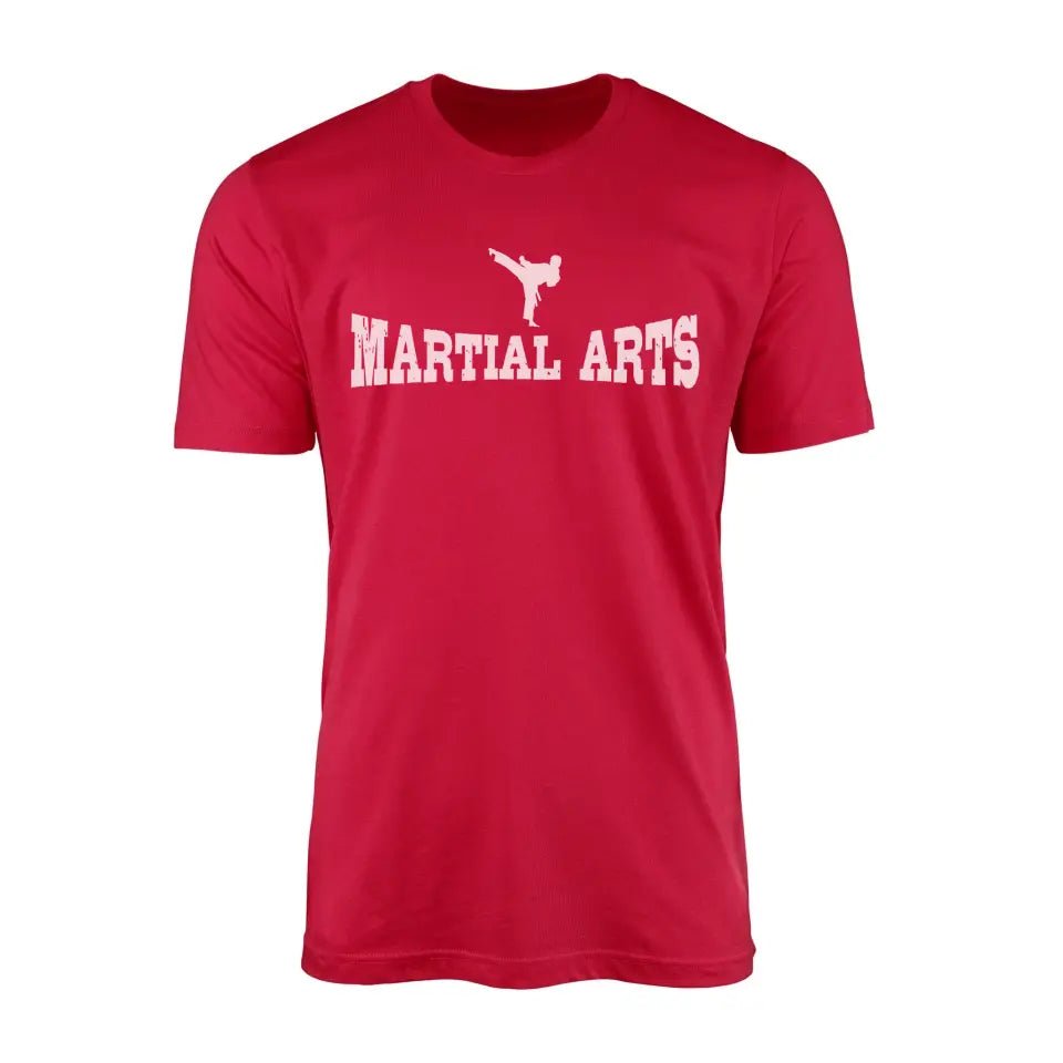 Basic Martial Arts with Martial Artist Icon on a Men's T-Shirt with a White Graphic