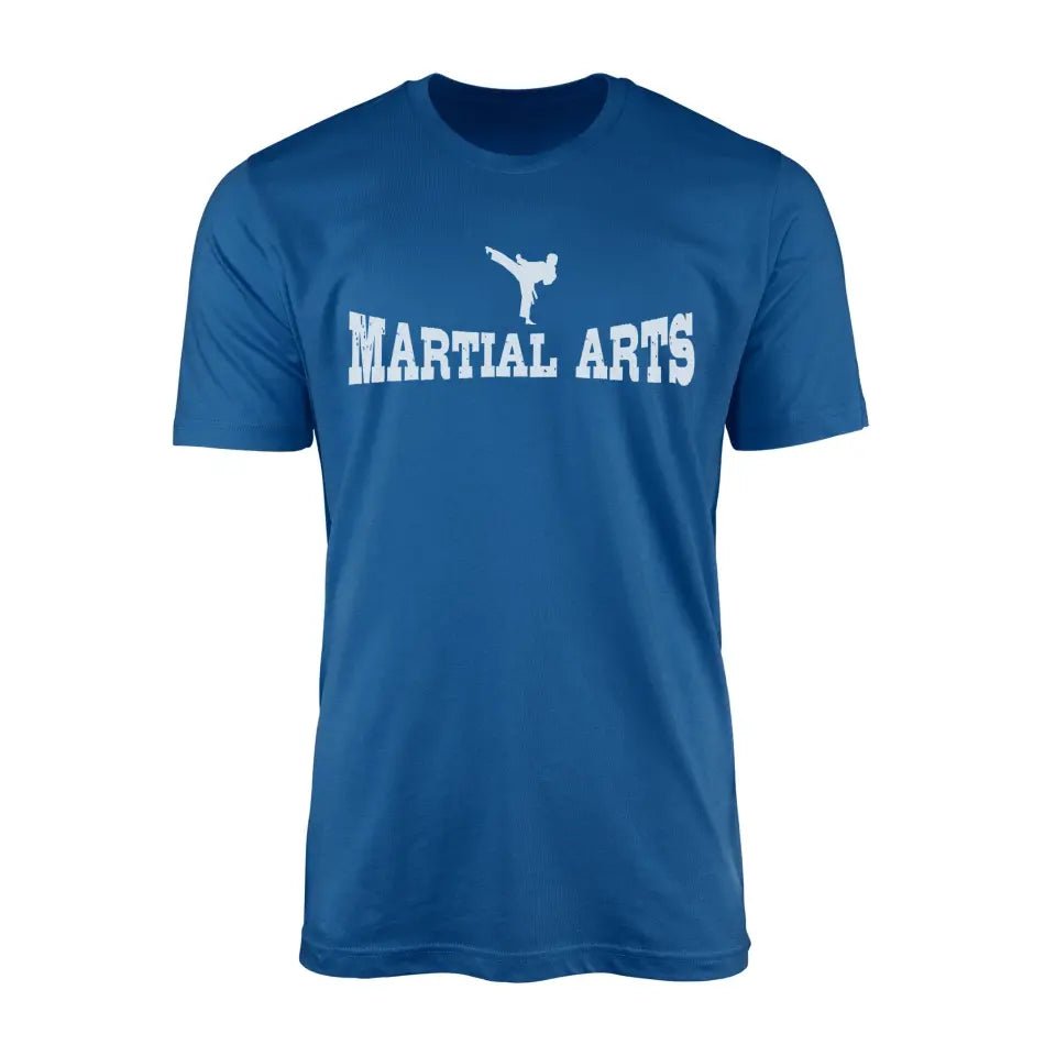 Basic Martial Arts with Martial Artist Icon on a Men's T-Shirt with a White Graphic