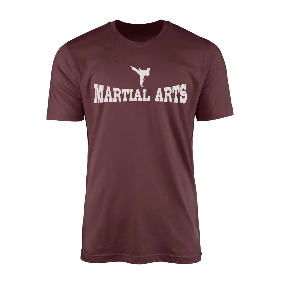 Basic Martial Arts with Martial Artist Icon on a Men's T-Shirt with a White Graphic