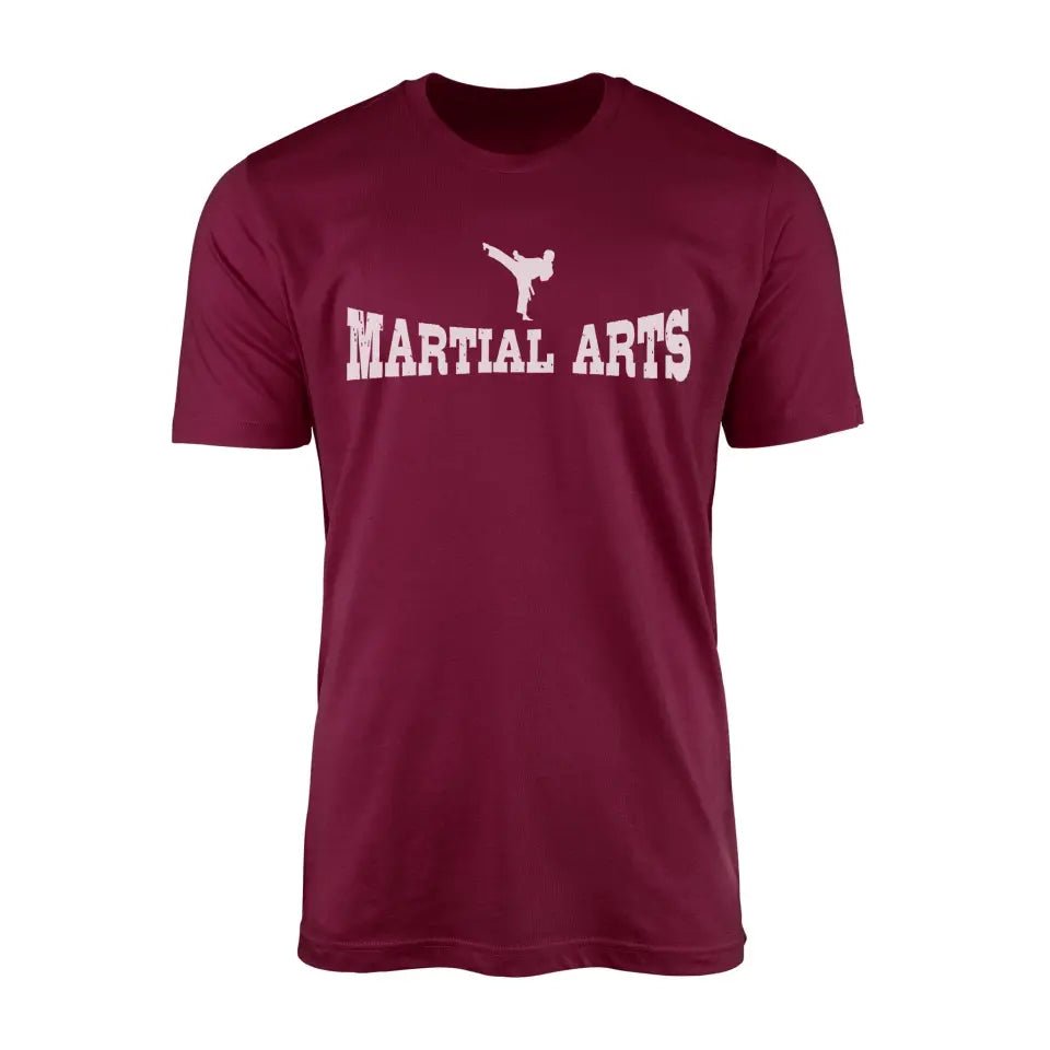Basic Martial Arts with Martial Artist Icon on a Men's T-Shirt with a White Graphic