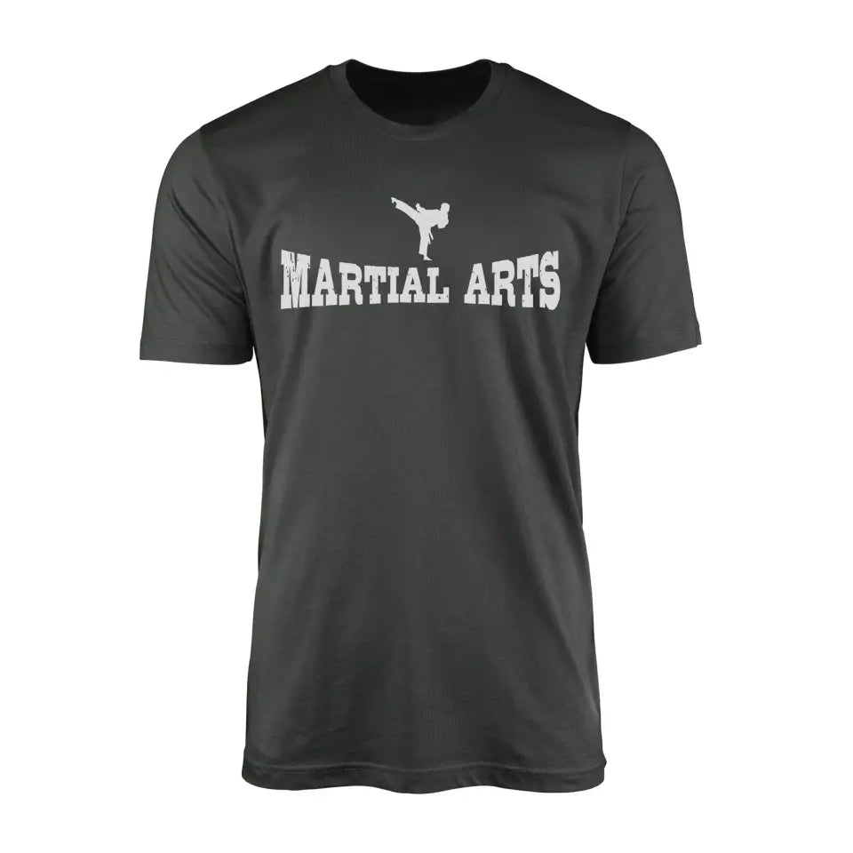 Basic Martial Arts with Martial Artist Icon on a Men's T-Shirt with a White Graphic