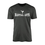 Basic Martial Arts with Martial Artist Icon on a Men's T-Shirt with a White Graphic