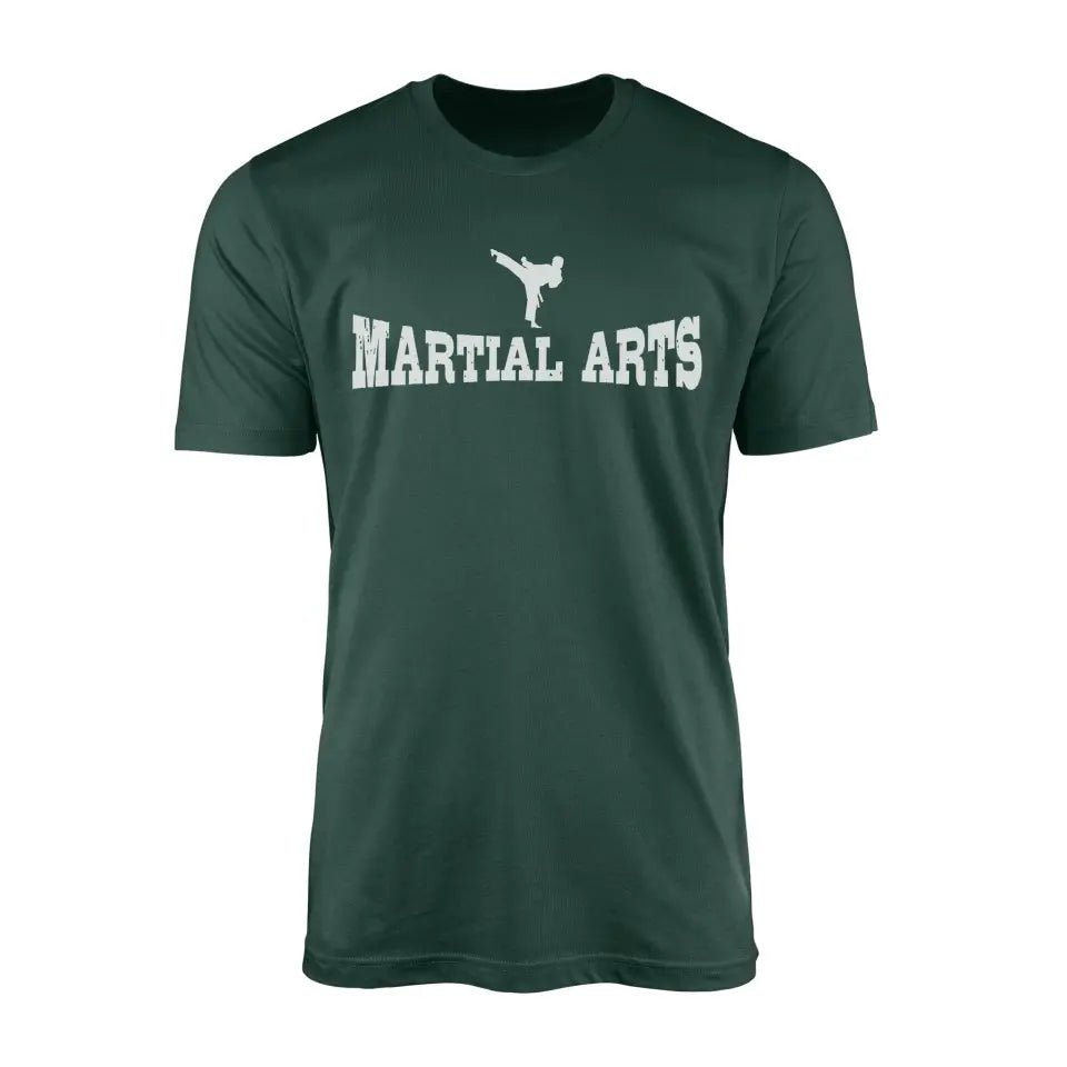 Basic Martial Arts with Martial Artist Icon on a Men's T-Shirt with a White Graphic
