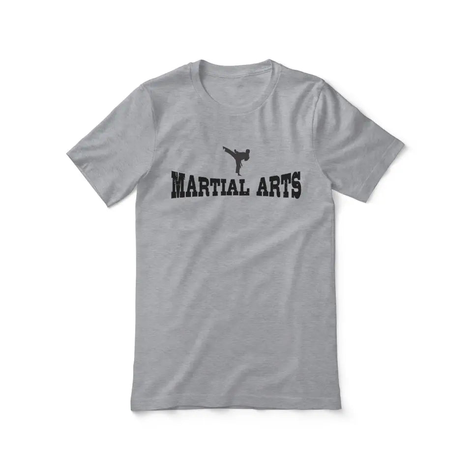 Basic Martial Arts with Martial Artist Icon on a Unisex T-Shirt with a Black Graphic