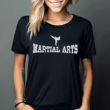 Basic Martial Arts with Martial Artist Icon on a Unisex T-Shirt with a White Graphic