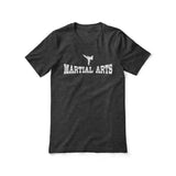 Basic Martial Arts with Martial Artist Icon on a Unisex T-Shirt with a White Graphic