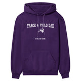 Pole Vault Dad with Pole Vaulter Icon and Pole Vaulter Name on a Hoodie with a White Graphic