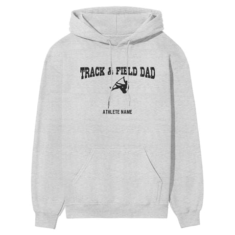 Pole Vault Dad with Pole Vaulter Icon and Pole Vaulter Name on a Hoodie with a Black Graphic