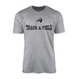 Basic Pole Vault with Pole Vaulter Icon on a Men's T-Shirt with a Black Graphic