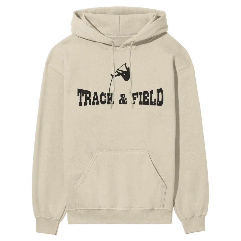 Basic Pole Vault with Pole Vaulter Icon on a Hoodie with a Black Graphic