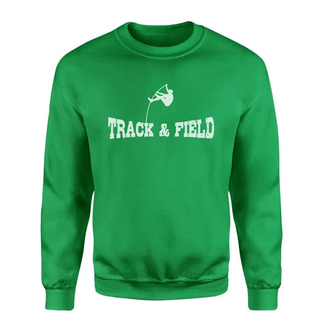 Basic Pole Vault with Pole Vaulter Icon on a Sweatshirt with a White Graphic