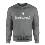 Basic Pole Vault with Pole Vaulter Icon on a Sweatshirt with a White Graphic