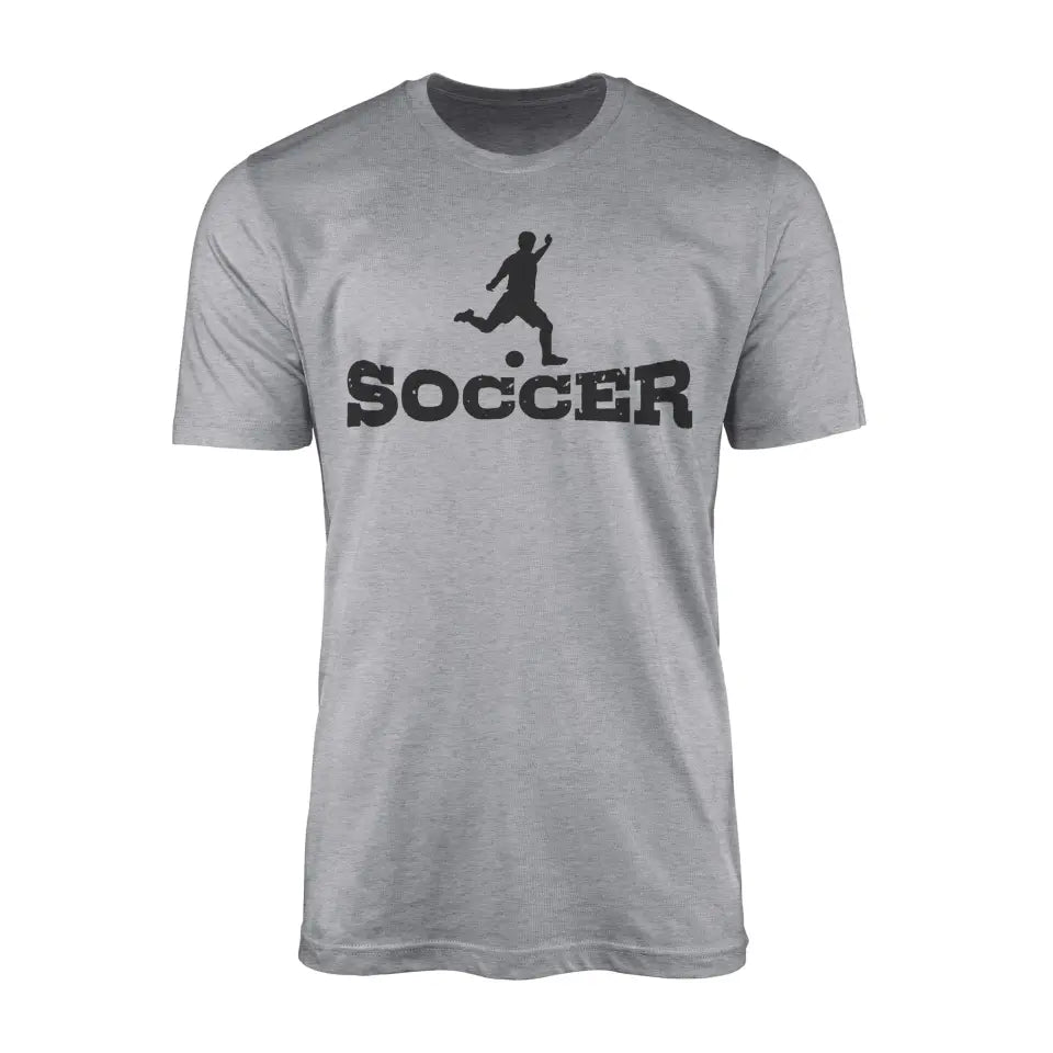 Basic Soccer with Soccer Player Icon on a Men's T-Shirt with a Black Graphic