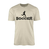 Basic Soccer with Soccer Player Icon on a Men's T-Shirt with a Black Graphic