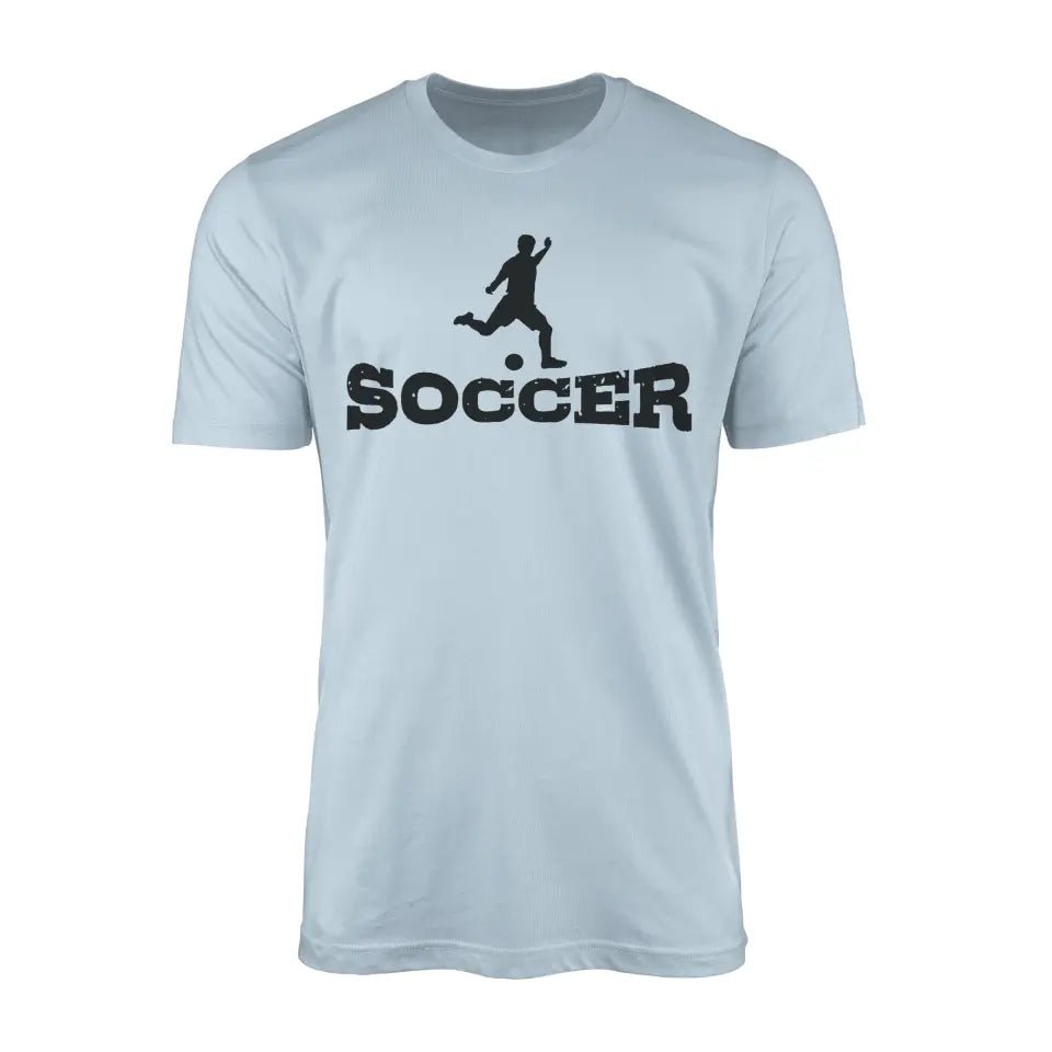 Basic Soccer with Soccer Player Icon on a Men's T-Shirt with a Black Graphic