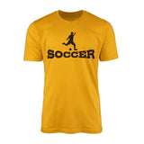 Basic Soccer with Soccer Player Icon on a Men's T-Shirt with a Black Graphic