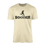 Basic Soccer with Soccer Player Icon on a Men's T-Shirt with a Black Graphic