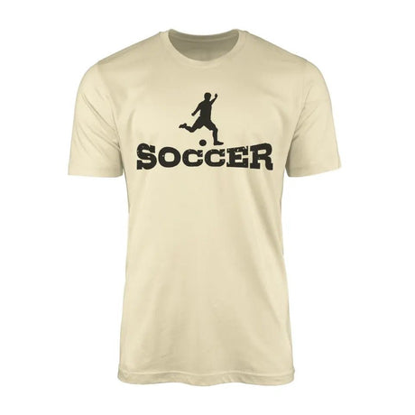 Basic Soccer with Soccer Player Icon on a Men's T-Shirt with a Black Graphic