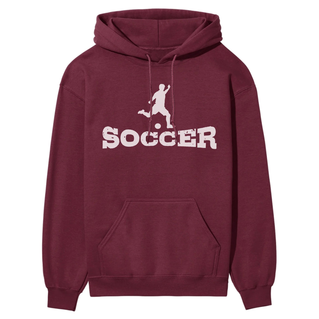 Basic Soccer with Soccer Player Icon on a Hoodie with a White Graphic