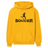 Basic Soccer with Soccer Player Icon on a Hoodie with a Black Graphic