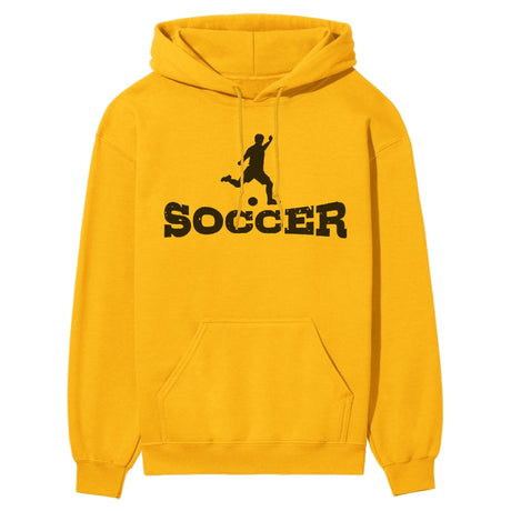 Basic Soccer with Soccer Player Icon on a Hoodie with a Black Graphic