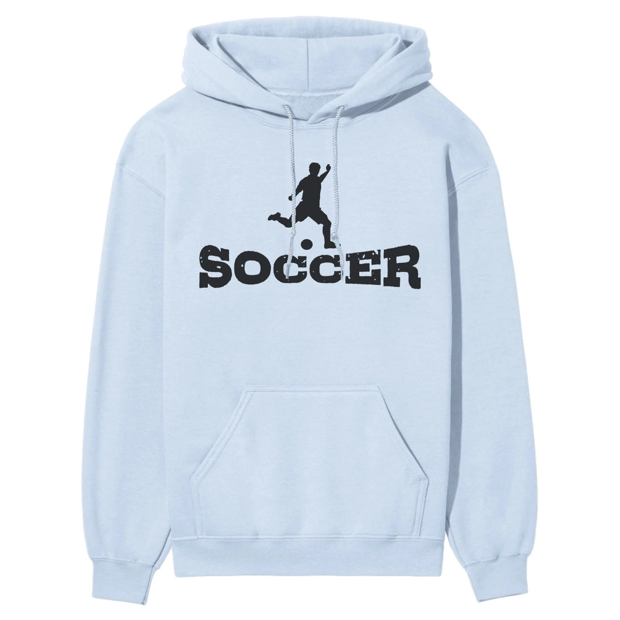 Basic Soccer with Soccer Player Icon on a Hoodie with a Black Graphic