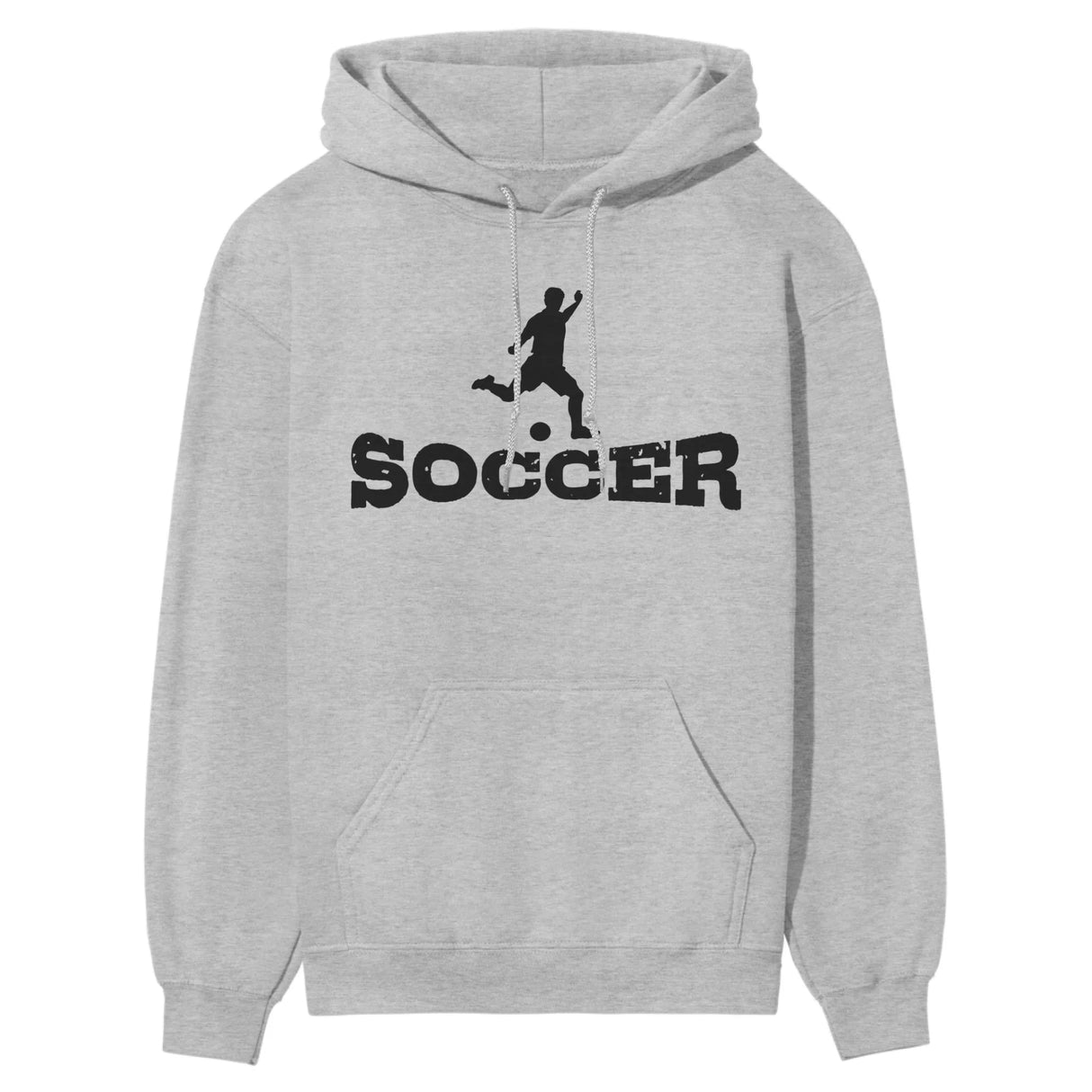 Basic Soccer with Soccer Player Icon on a Hoodie with a Black Graphic